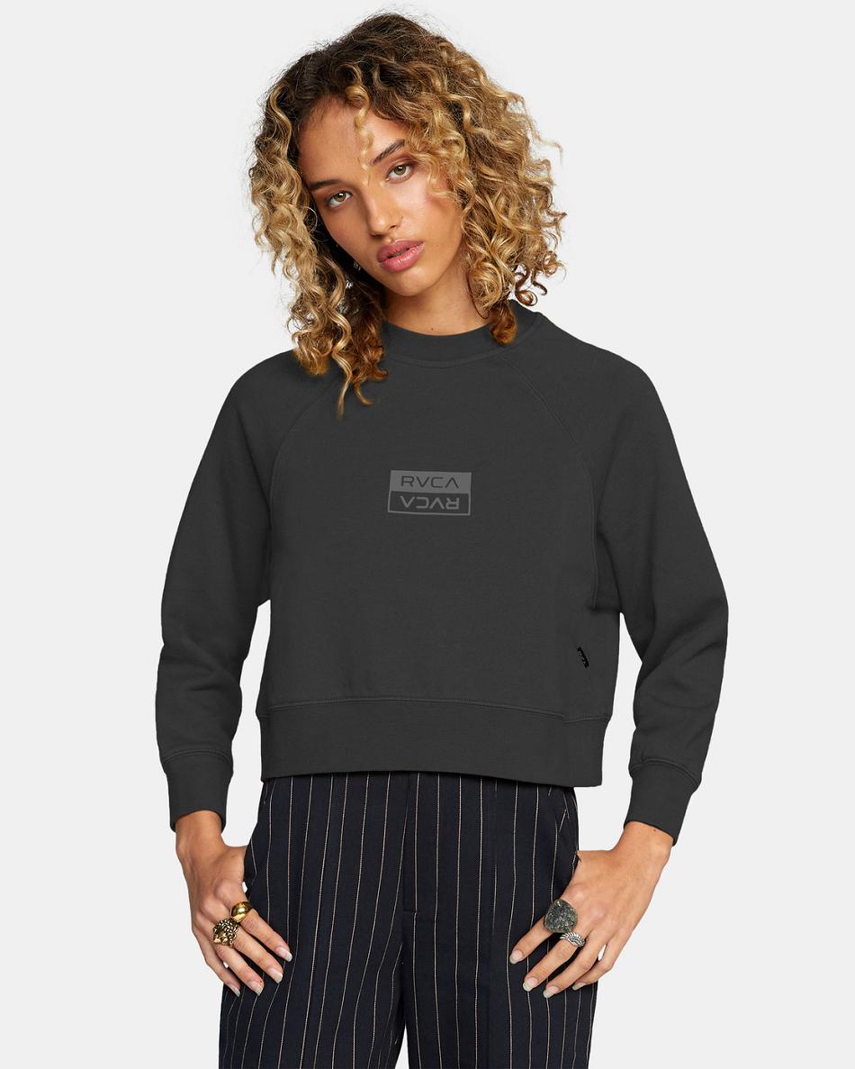 Ropa De Casa Rvca RVCA Bar Crewneck Sweatshirt Mujer Negras | YCOGT92902