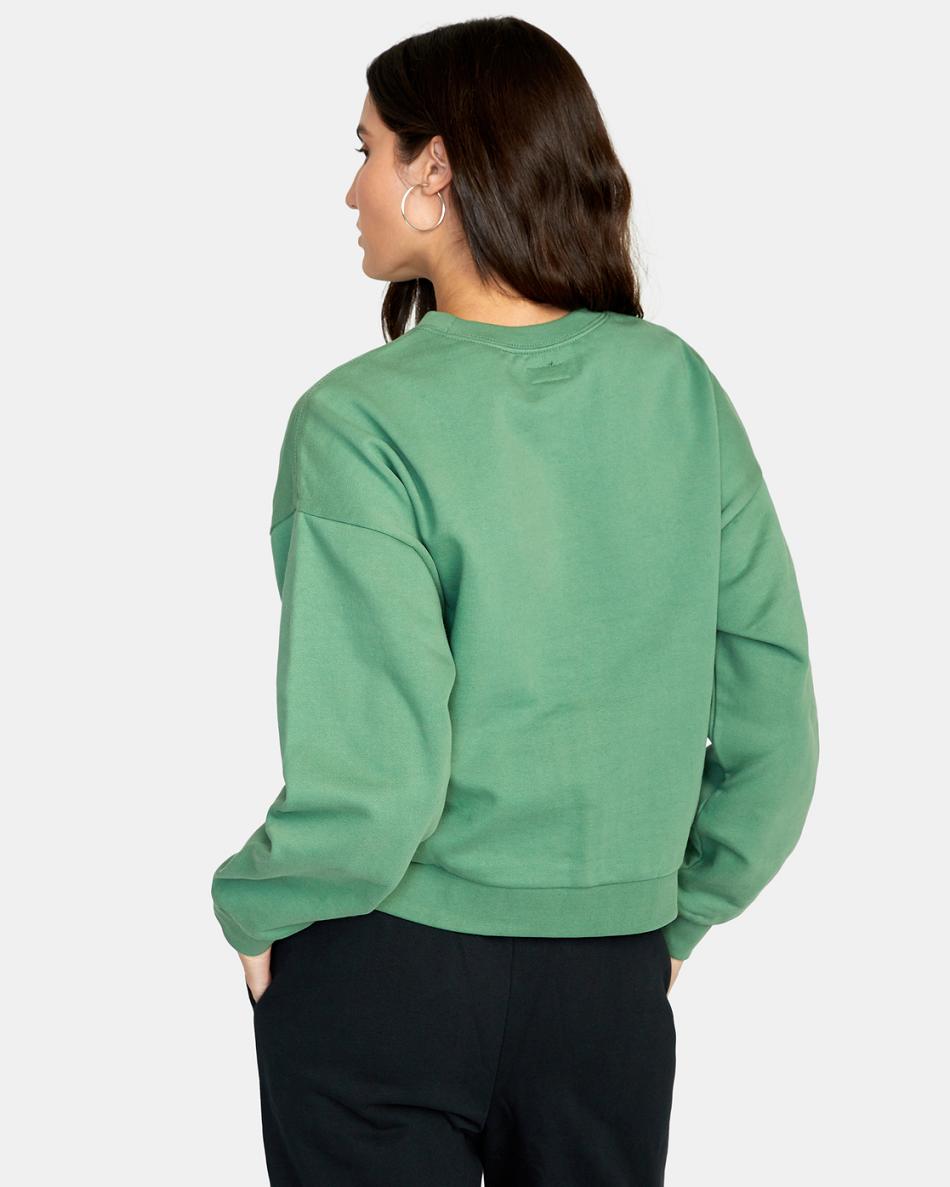 Ropa De Casa Rvca Script Crewneck Sweatshirt Mujer Palm | COXMI32150