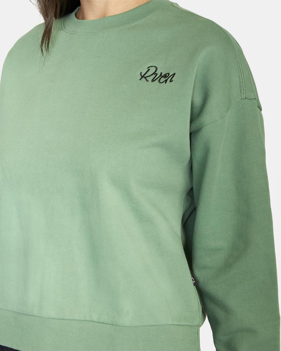 Ropa De Casa Rvca Script Crewneck Sweatshirt Mujer Palm | COXMI32150