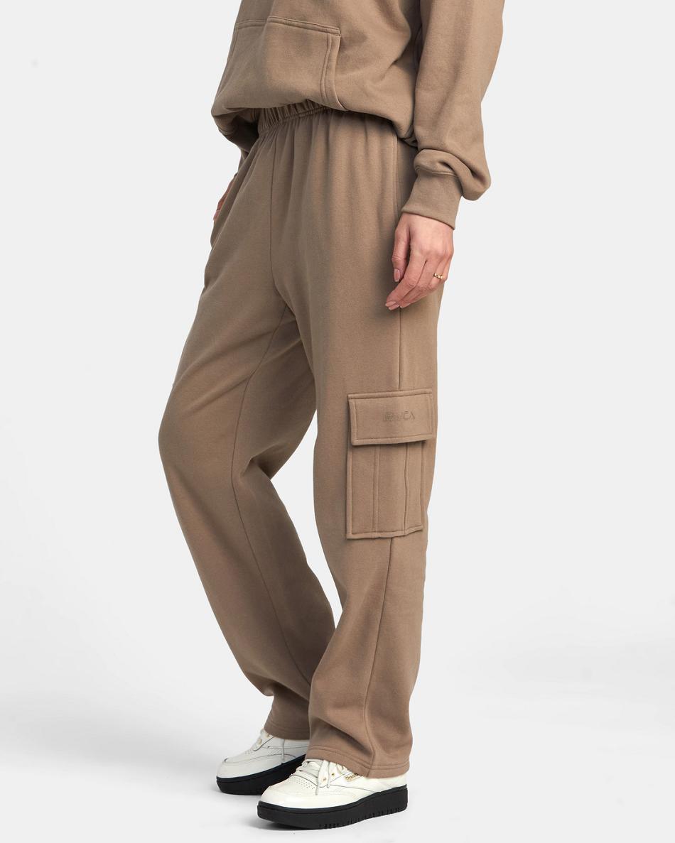 Ropa De Casa Rvca Test Drive Cargo Sweatpants Mujer Kaki Oscuro | TCOWZ96290