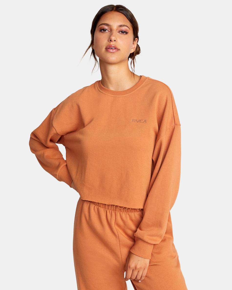 Ropa De Casa Rvca Test Drive Cropped Sweatshirt Mujer Amber | ACODF16110