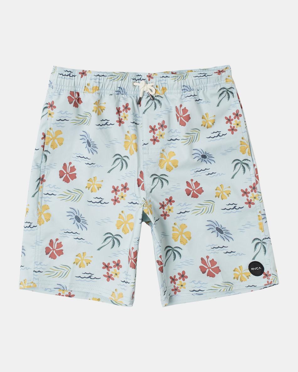 Shorts De Playa Rvca Barnes Elastic Niño Verde | TCOPQ98453