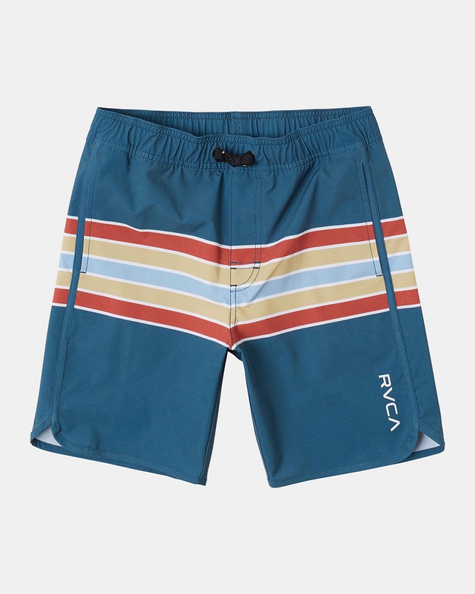 Shorts De Playa Rvca Eastern Elastic Niño Azules | COJBT52678