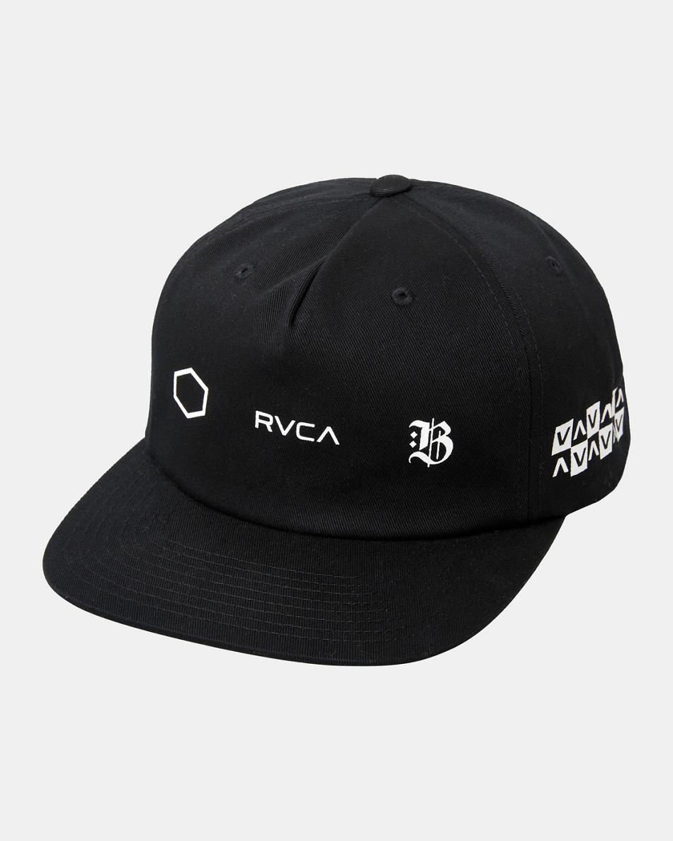 Sombreros Rvca Barron Mamiya Snapback Hombre Negras | FCOHY97482