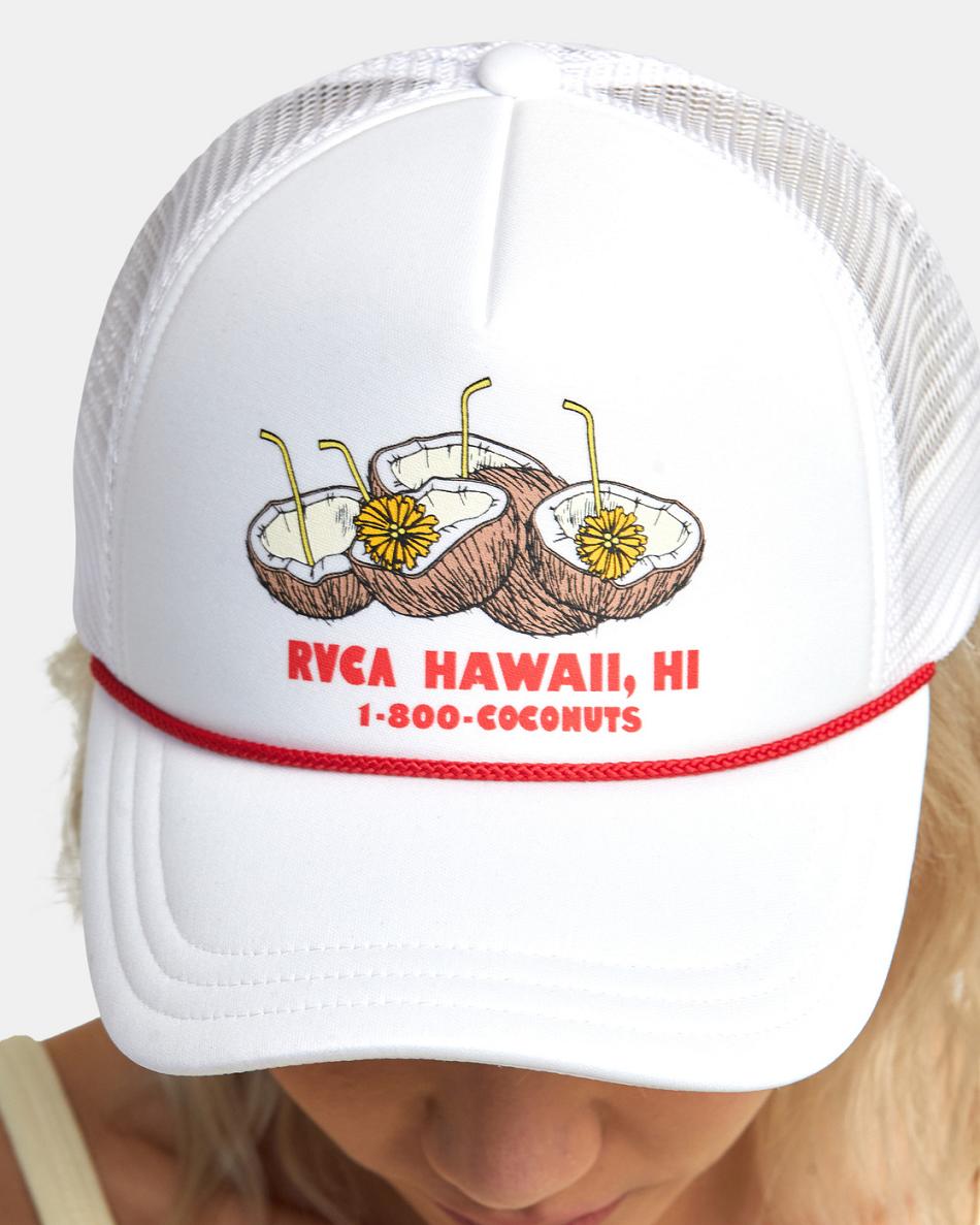 Sombreros Rvca Coconuts Foamy Trucker Mujer Blancas | COICD66919