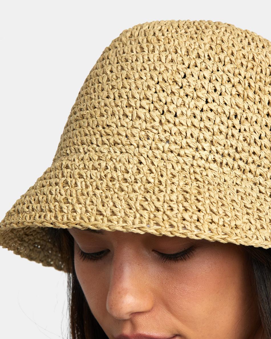 Sombreros Rvca Laguna Straw Bucket Mujer Natural | CONZX99261