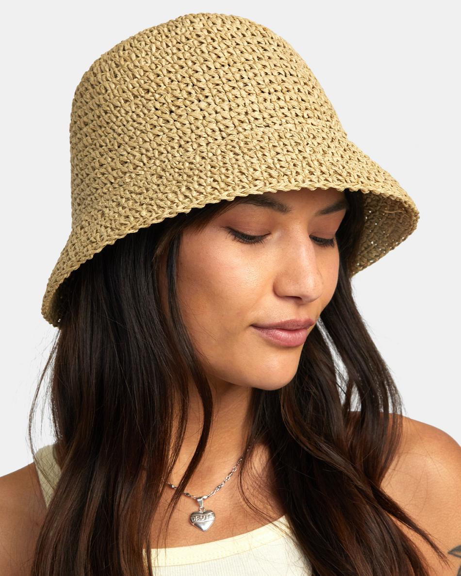 Sombreros Rvca Laguna Straw Bucket Mujer Natural | CONZX99261