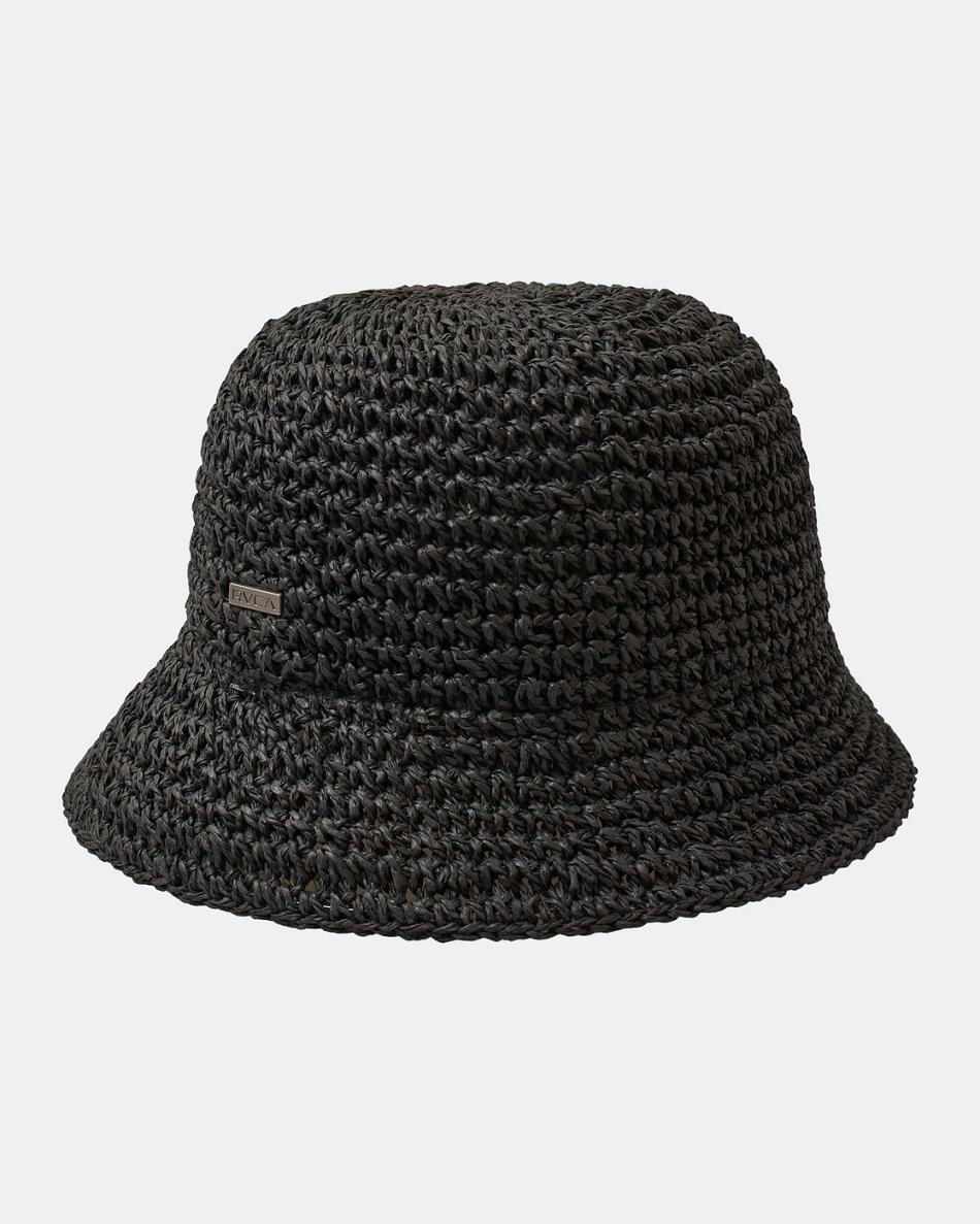 Sombreros Rvca Laguna Straw Bucket Mujer Negras | DCOKV52406