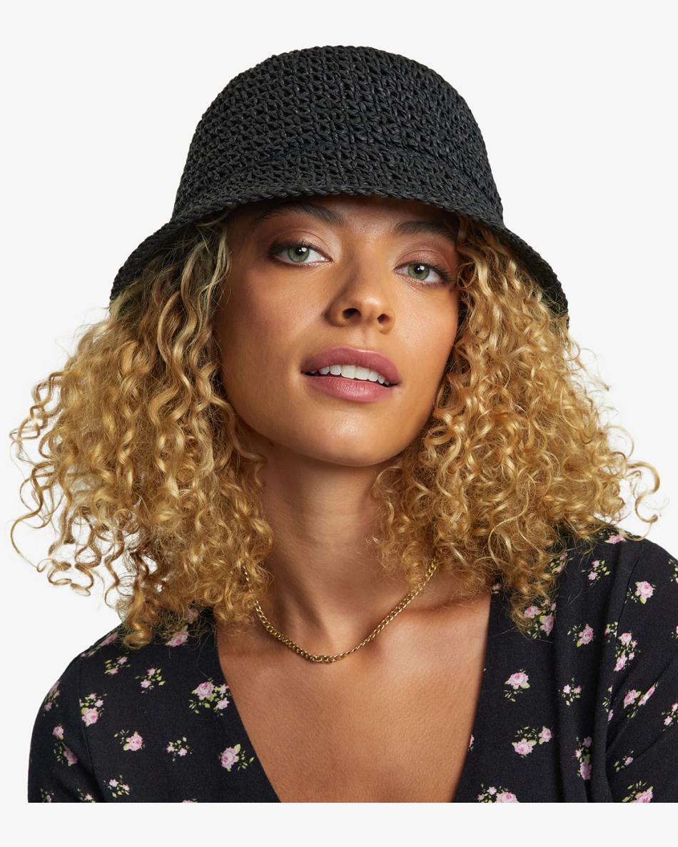 Sombreros Rvca Laguna Straw Bucket Mujer Negras | DCOKV52406