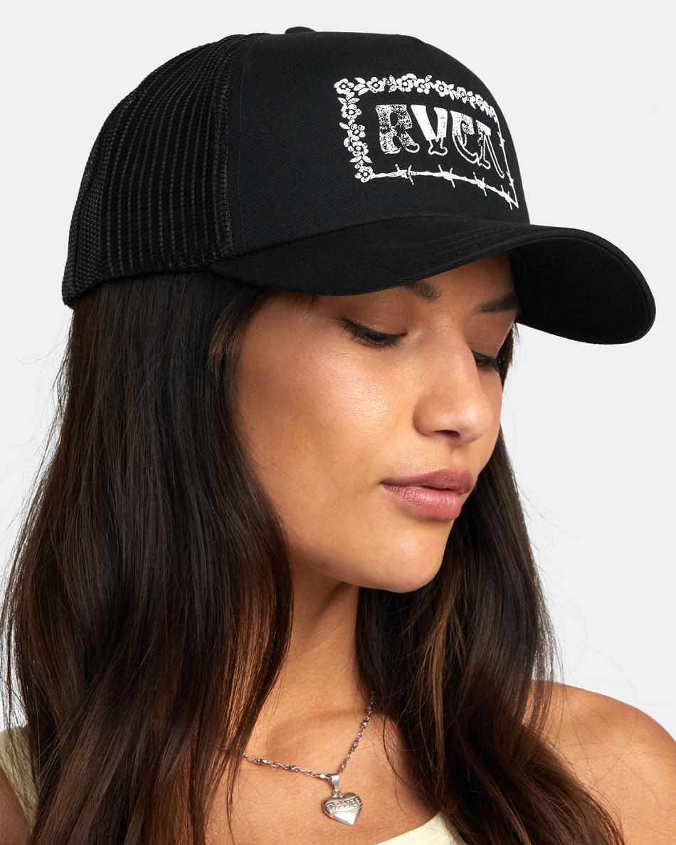 Sombreros Rvca Overgrown Trucker Mujer Negras | GCOUC25234