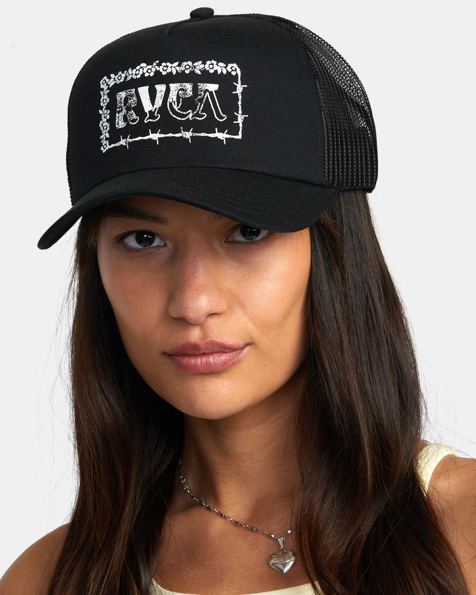 Sombreros Rvca Overgrown Trucker Mujer Negras | GCOUC25234