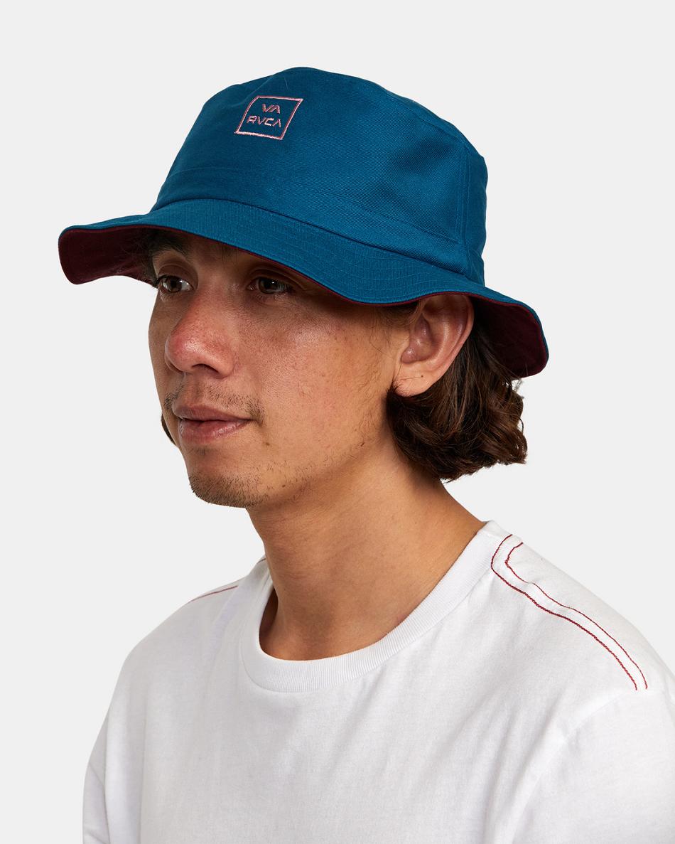 Sombreros Rvca Reversible Bucket Hombre Azules | YCOVQ59182