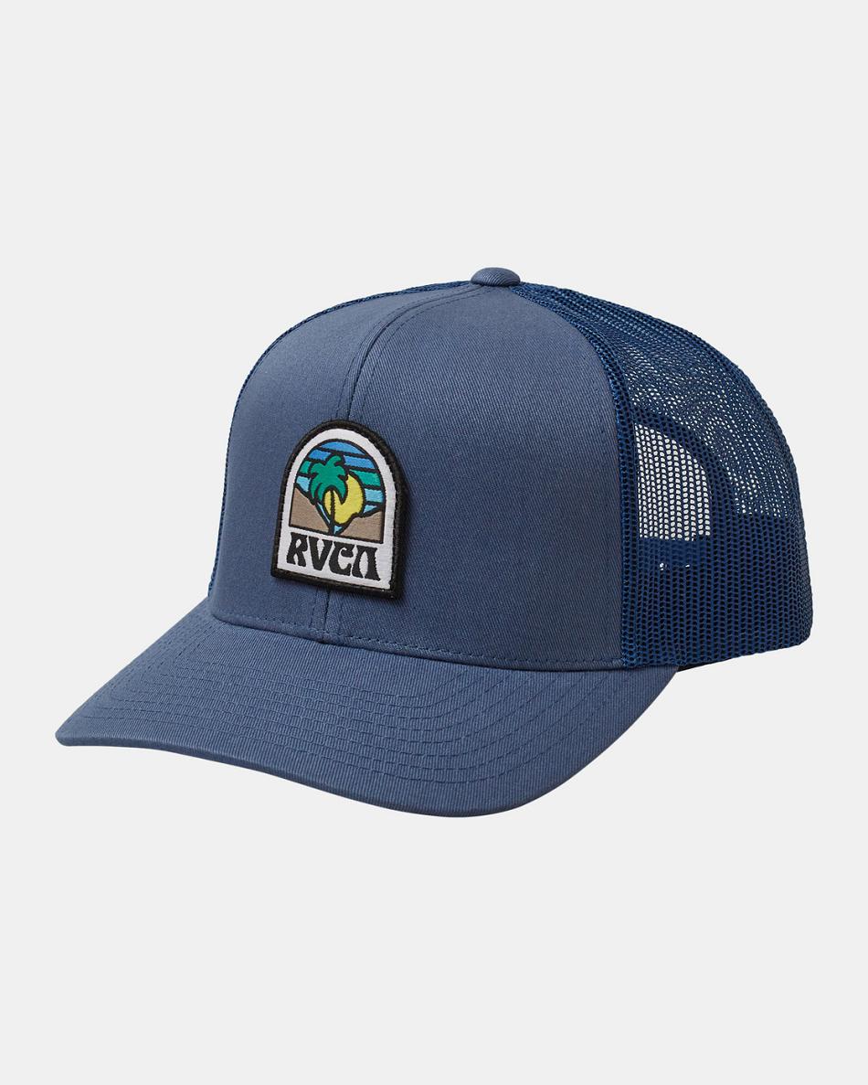 Sombreros Rvca Sundowner Trucker Hombre Azules | UCOND27904