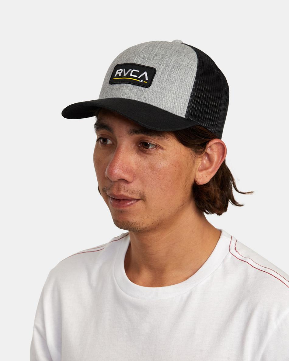 Sombreros Rvca Ticket Trucker III Hombre Heather Grey/Black | BCOSO56924