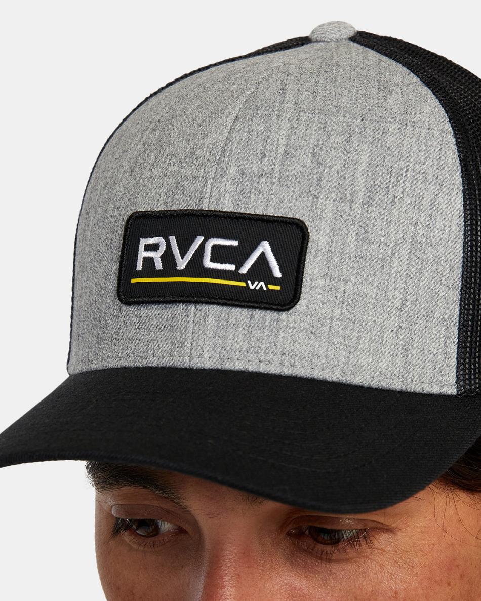 Sombreros Rvca Ticket Trucker III Hombre Heather Grey/Black | BCOSO56924