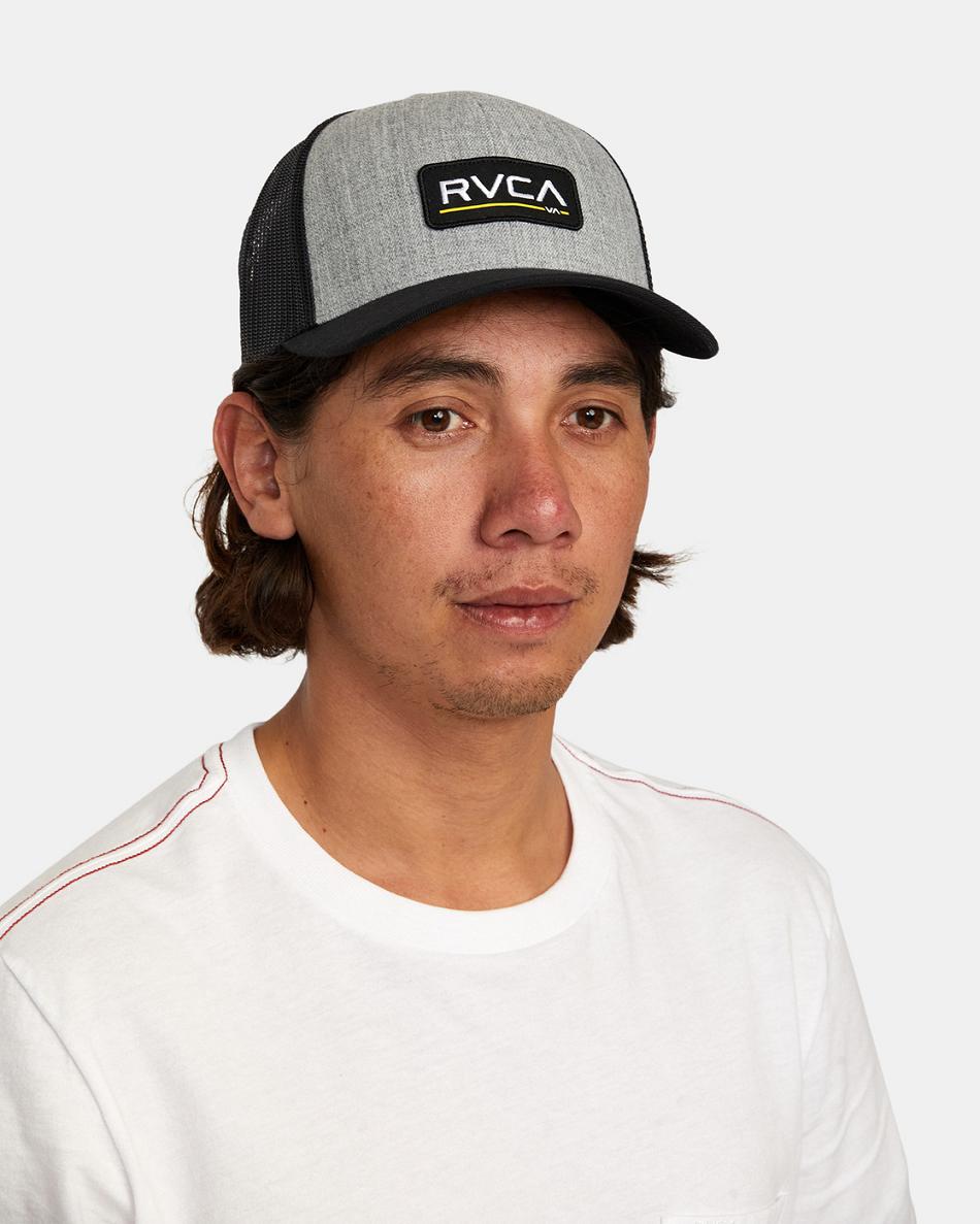 Sombreros Rvca Ticket Trucker III Hombre Heather Grey/Black | BCOSO56924