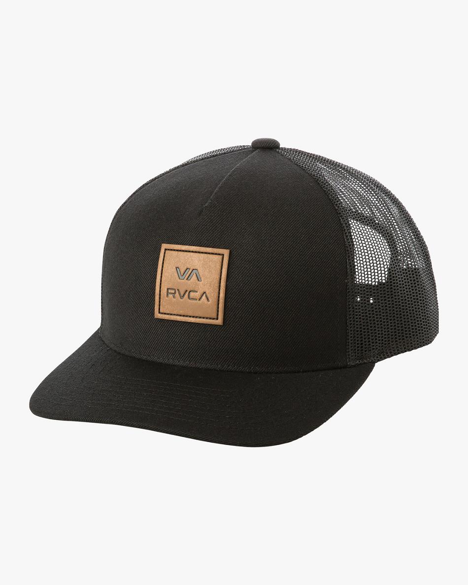 Sombreros Rvca VA All The Way Curved Trucker Niño Negras | UCOND91436