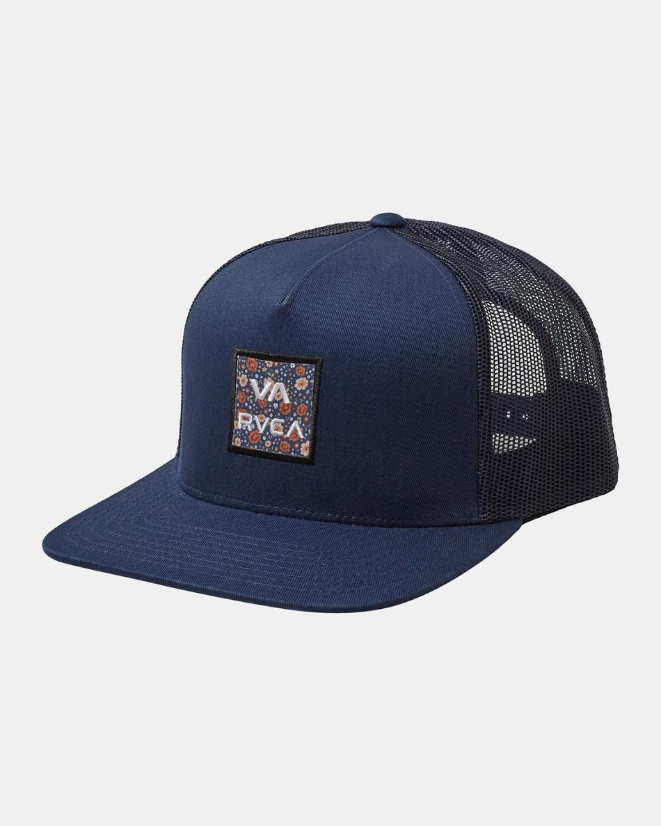 Sombreros Rvca VA All The Way Print Trucker Hombre Azules | CODYB17679