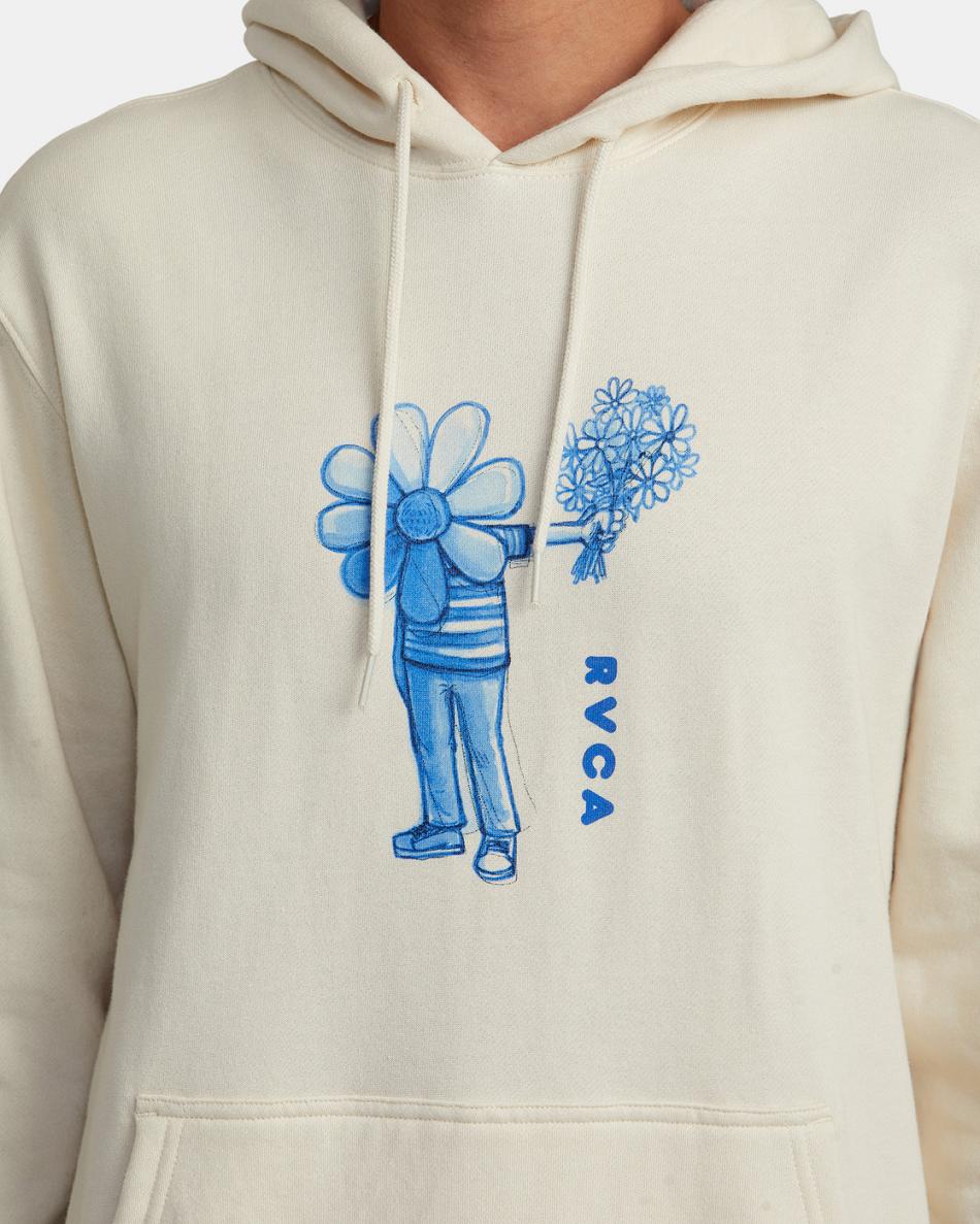 Sudadera Con Capucha Rvca Andrew Pommier Flower Friend Hombre Latte | ECOVG19796