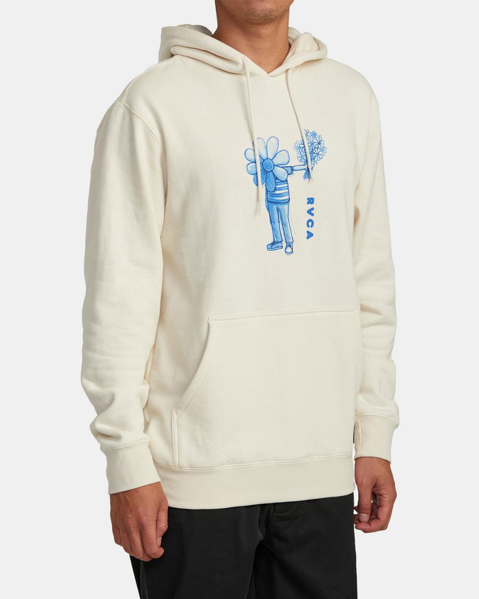 Sudadera Con Capucha Rvca Andrew Pommier Flower Friend Hombre Latte | ECOVG19796