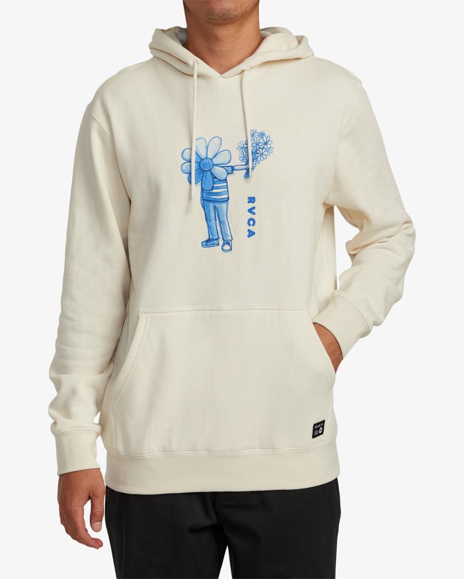 Sudadera Con Capucha Rvca Andrew Pommier Flower Friend Hombre Latte | ECOVG19796