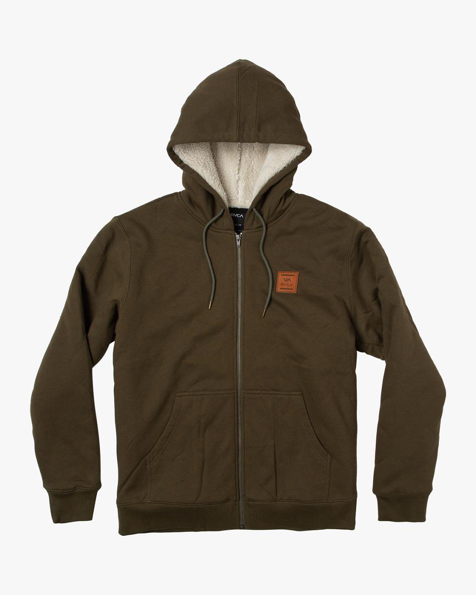 Sudadera Con Capucha Rvca Arrow Zip-Up Niño Sequoia | COJBT65861