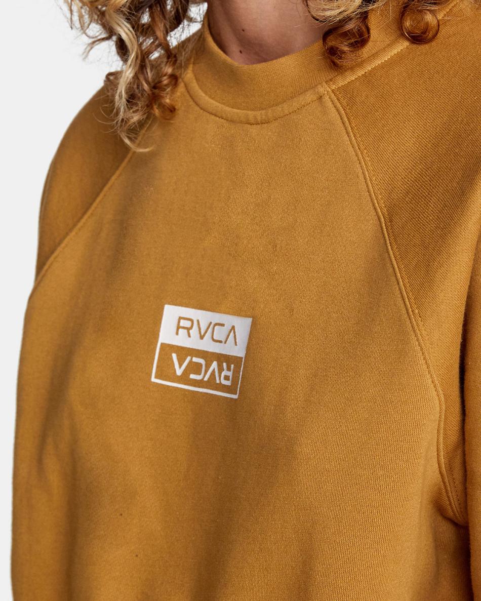 Sudadera Con Capucha Rvca Bar Crewneck Mujer Dijon | PCOQX27147