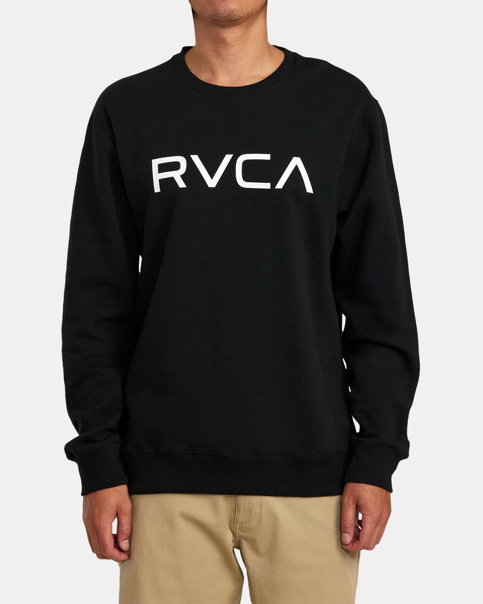 Sudadera Con Capucha Rvca Big RVCA Crewneck Hombre Negras | COQCS84124