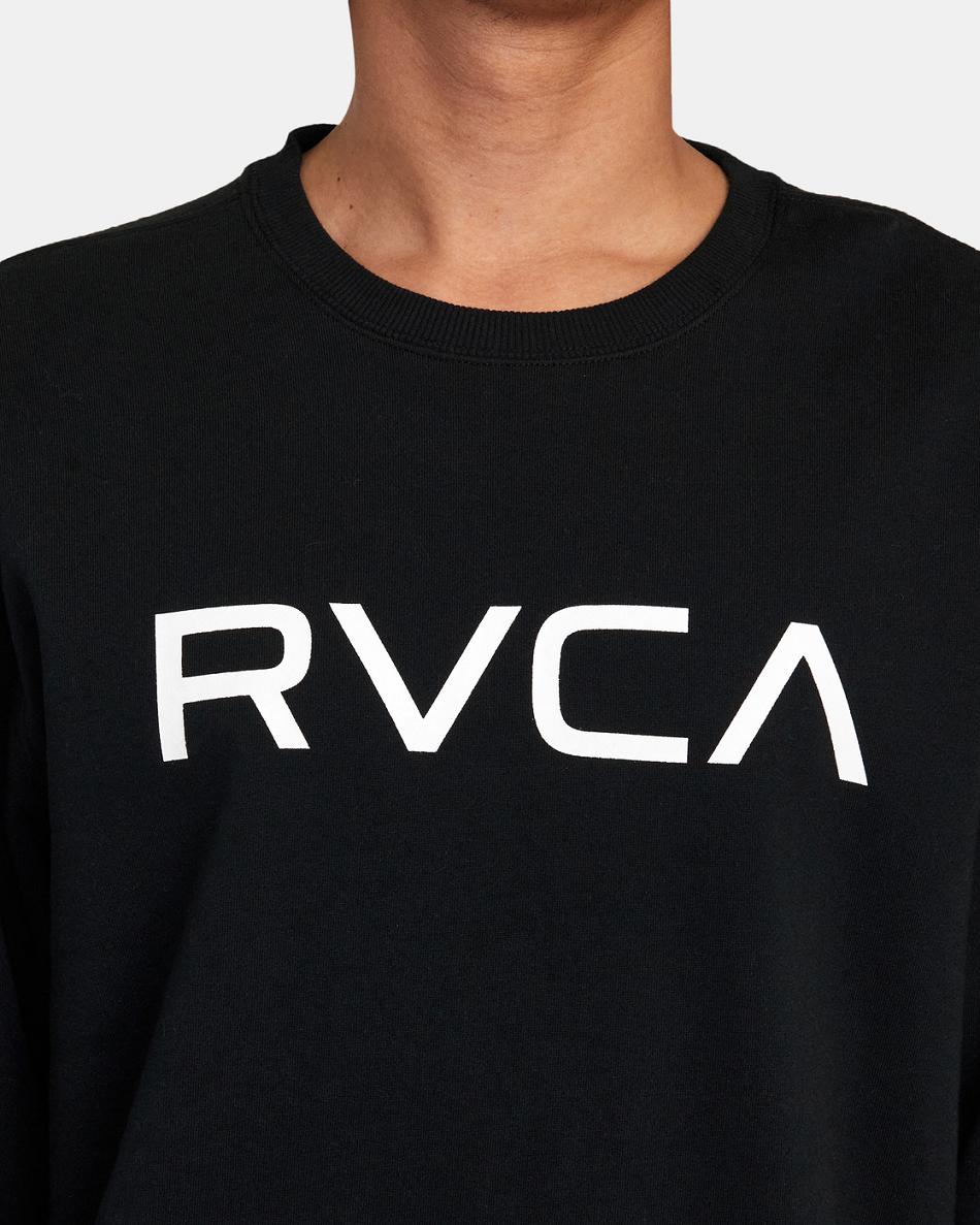 Sudadera Con Capucha Rvca Big RVCA Crewneck Hombre Negras | COQCS84124