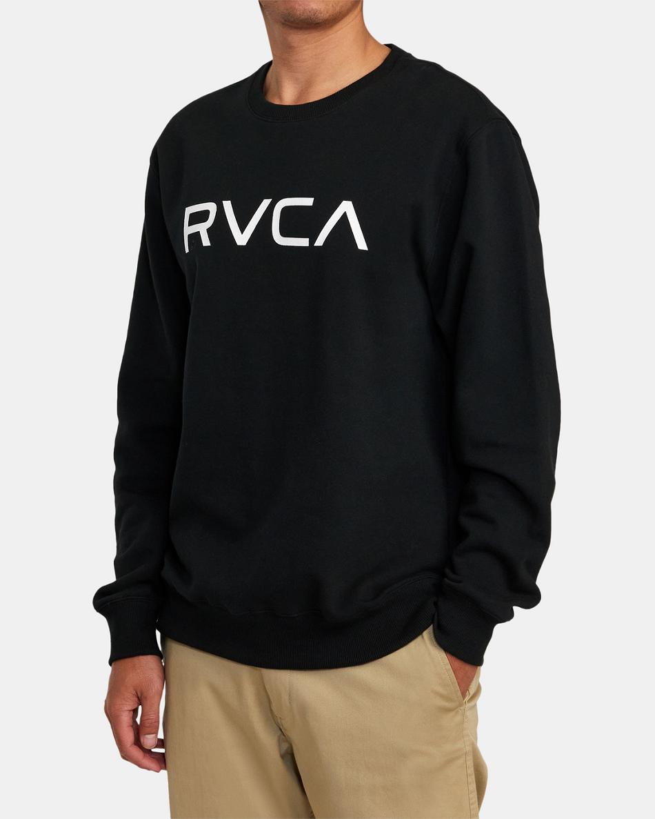 Sudadera Con Capucha Rvca Big RVCA Crewneck Hombre Negras | COQCS84124