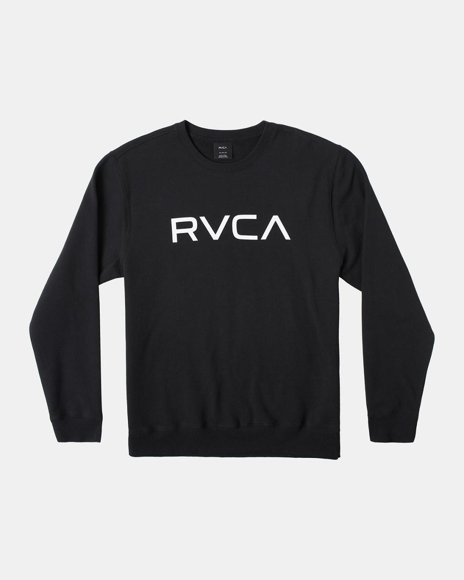 Sudadera Con Capucha Rvca Big RVCA Crewneck Hombre Negras | COQCS84124