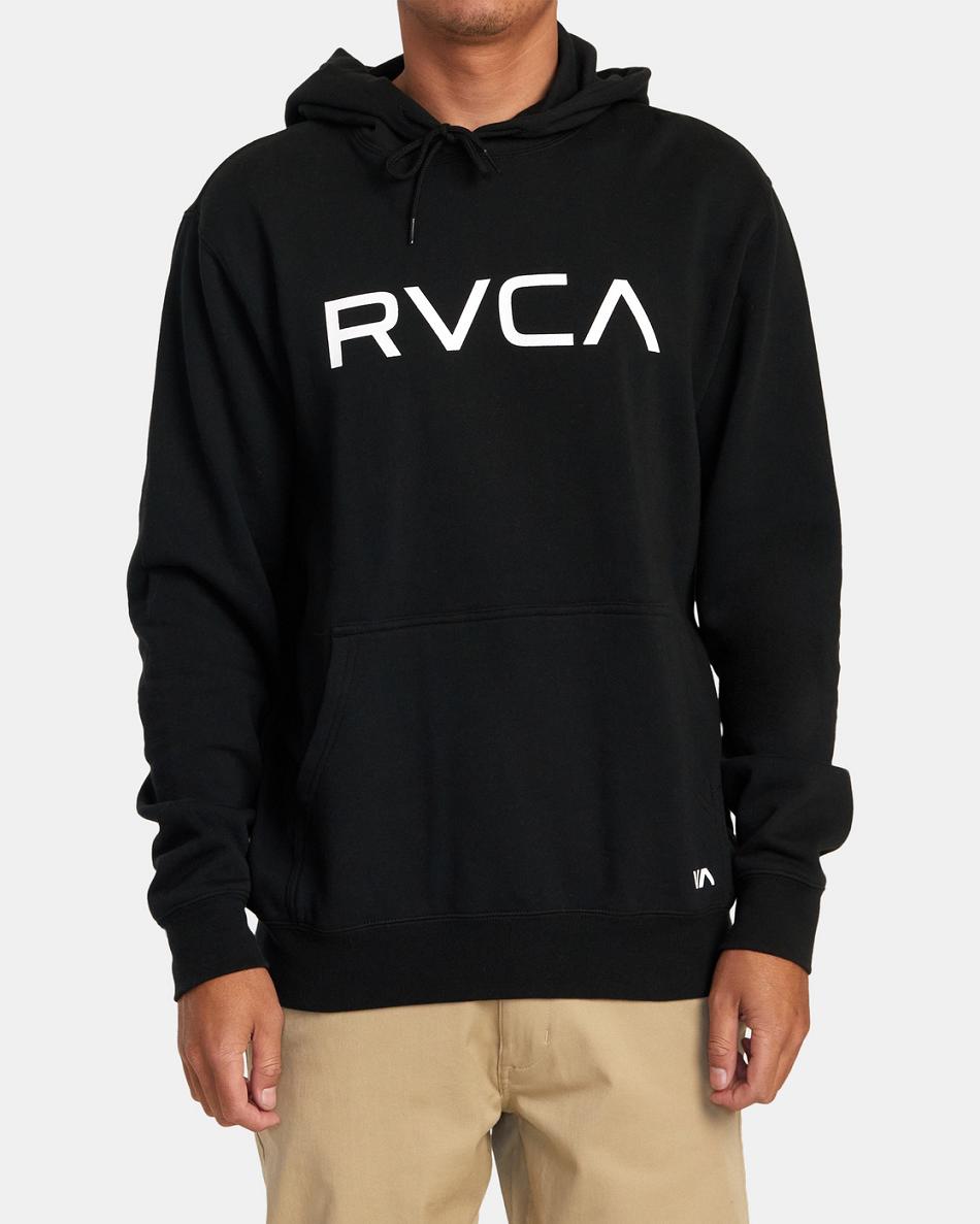 Sudadera Con Capucha Rvca Big RVCA Pullover Hombre Negras | ACODF81376