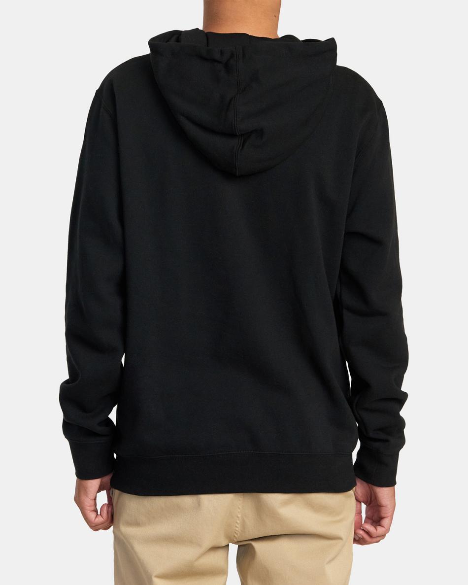 Sudadera Con Capucha Rvca Big RVCA Pullover Hombre Negras | ACODF81376