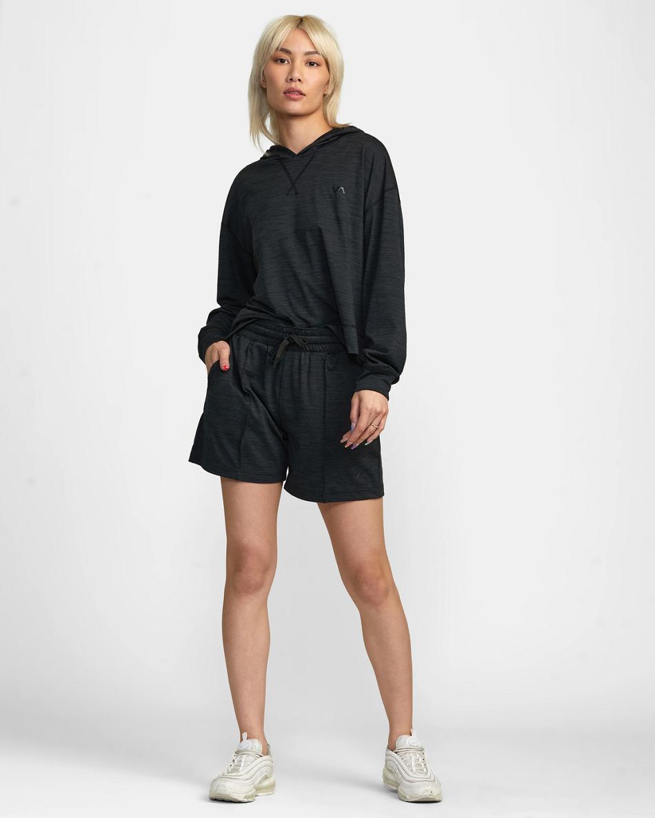 Sudadera Con Capucha Rvca C-Able Cropped Workout Mujer Negras | COCIF76550