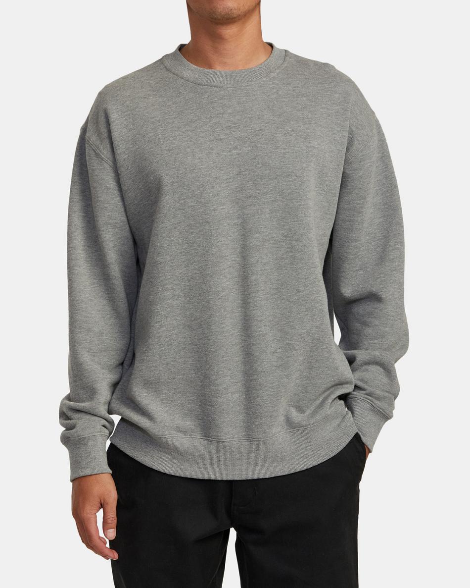 Sudadera Con Capucha Rvca Day Shift Crewneck Hombre Athletic Heather | ACOWC67943