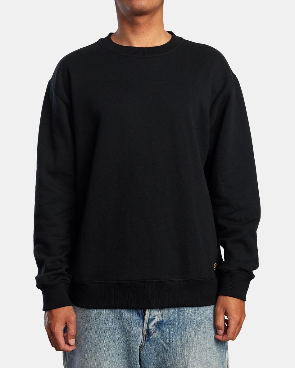 Sudadera Con Capucha Rvca Day Shift Crewneck Hombre Negras | ECOHC62905