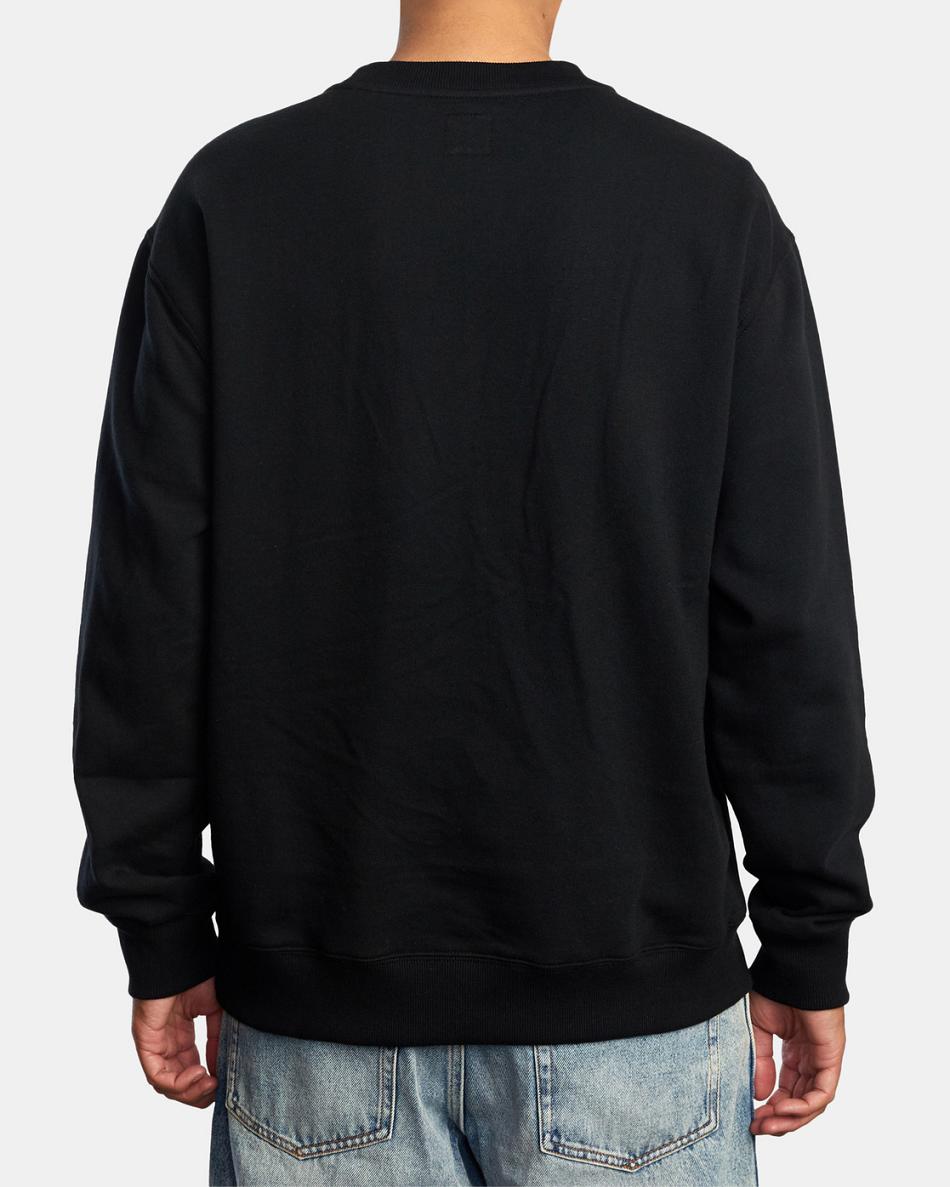 Sudadera Con Capucha Rvca Day Shift Crewneck Hombre Negras | ECOHC62905