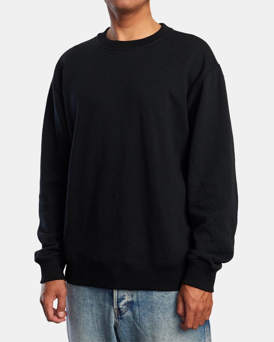 Sudadera Con Capucha Rvca Day Shift Crewneck Hombre Negras | ECOHC62905