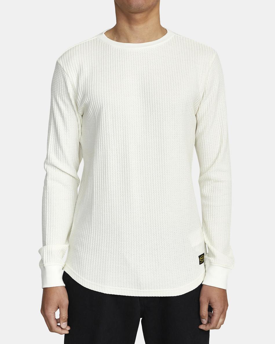 Sudadera Con Capucha Rvca Day Shift Long Sleeve Thermal Hombre Blancas | COJBT84195