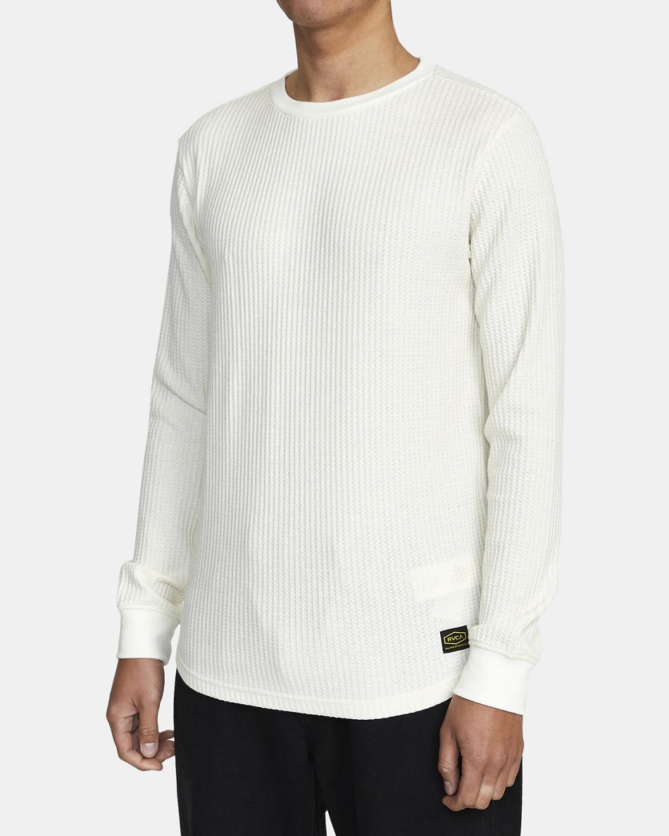 Sudadera Con Capucha Rvca Day Shift Long Sleeve Thermal Hombre Blancas | COJBT84195