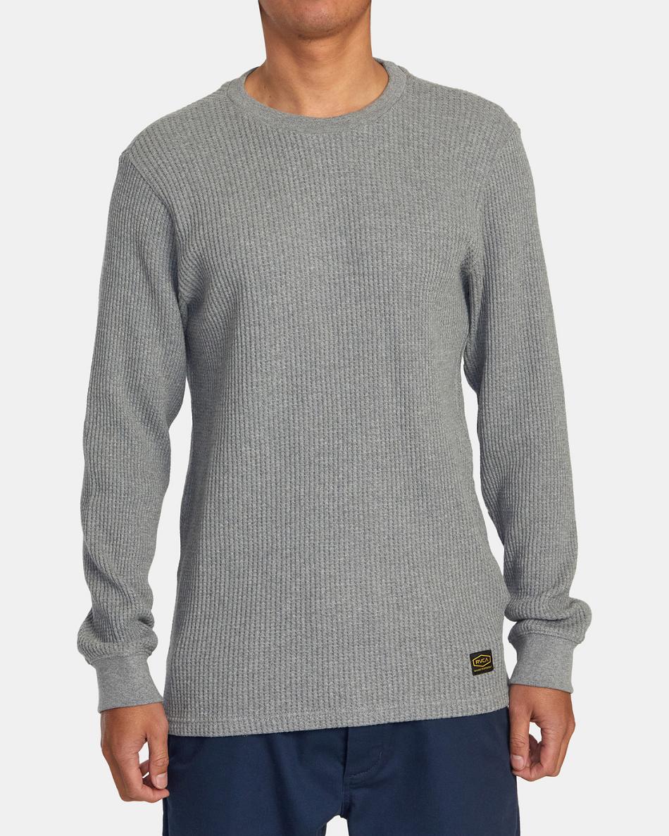 Sudadera Con Capucha Rvca Day Shift Long Sleeve Thermal Hombre Gris | GCOUC18393