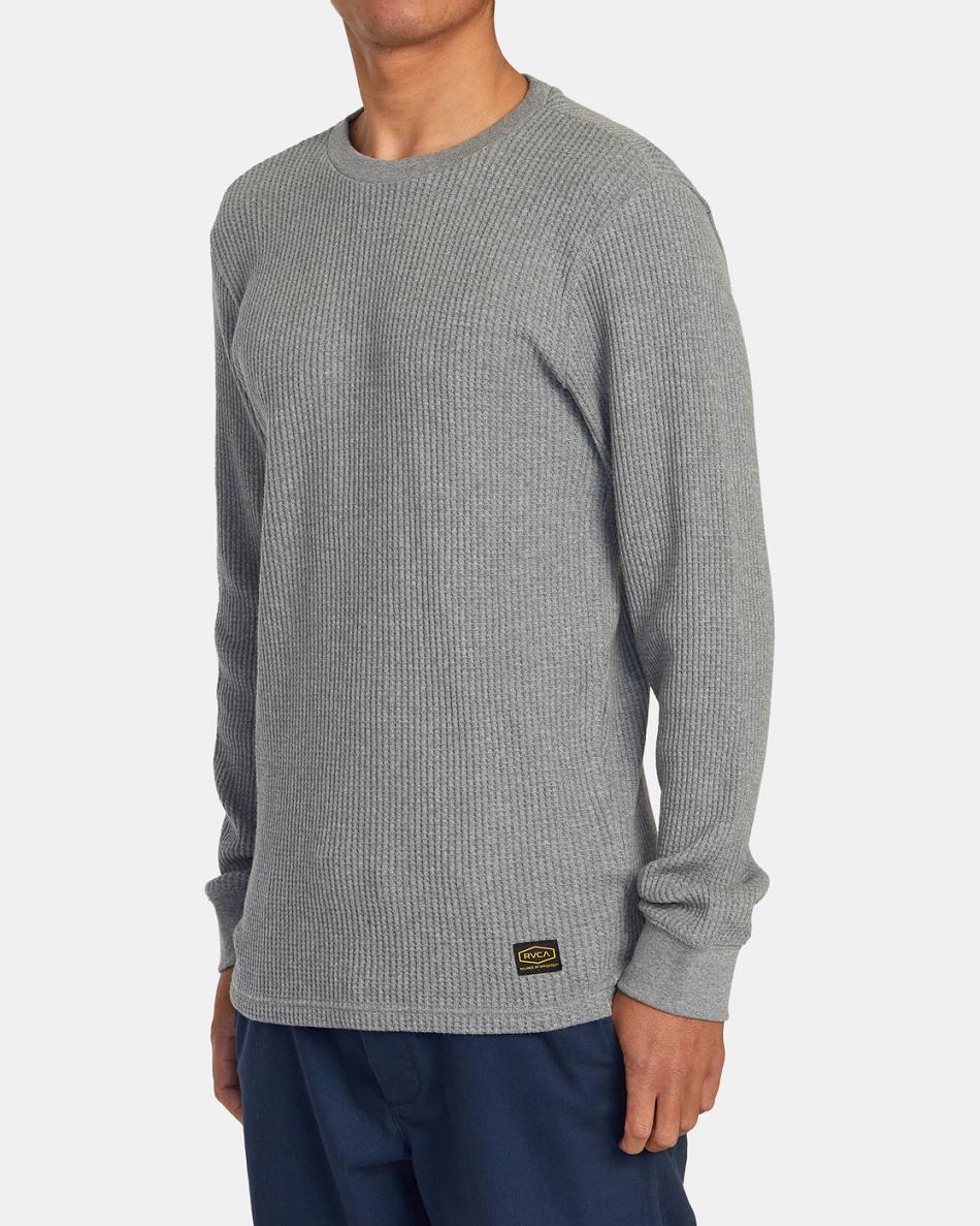 Sudadera Con Capucha Rvca Day Shift Long Sleeve Thermal Hombre Gris | GCOUC18393