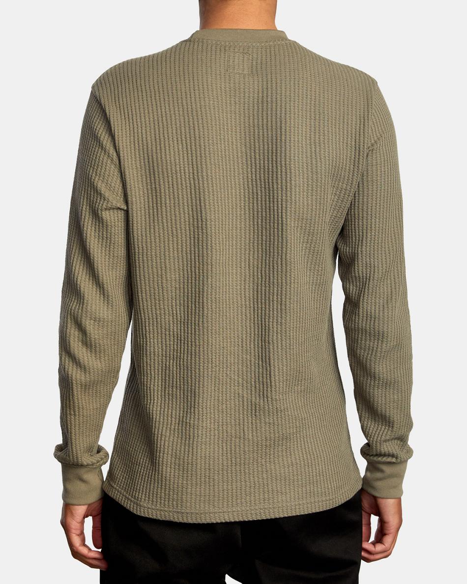 Sudadera Con Capucha Rvca Day Shift Long Sleeve Thermal Hombre Aloe | TCOWZ94412