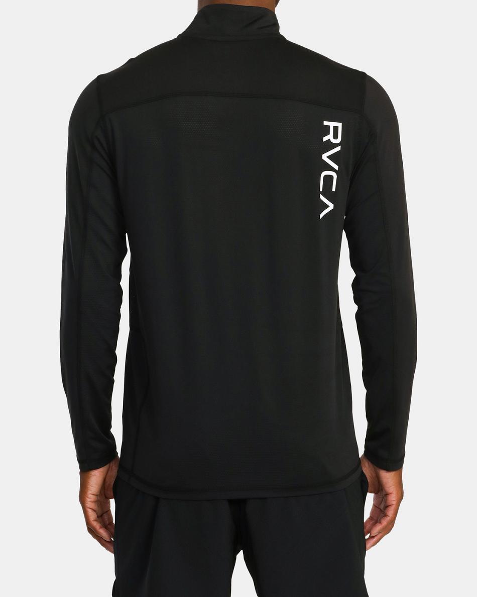 Sudadera Con Capucha Rvca Deporte Vent Half-Zip Pullover Hombre Negras | QCOUV21284