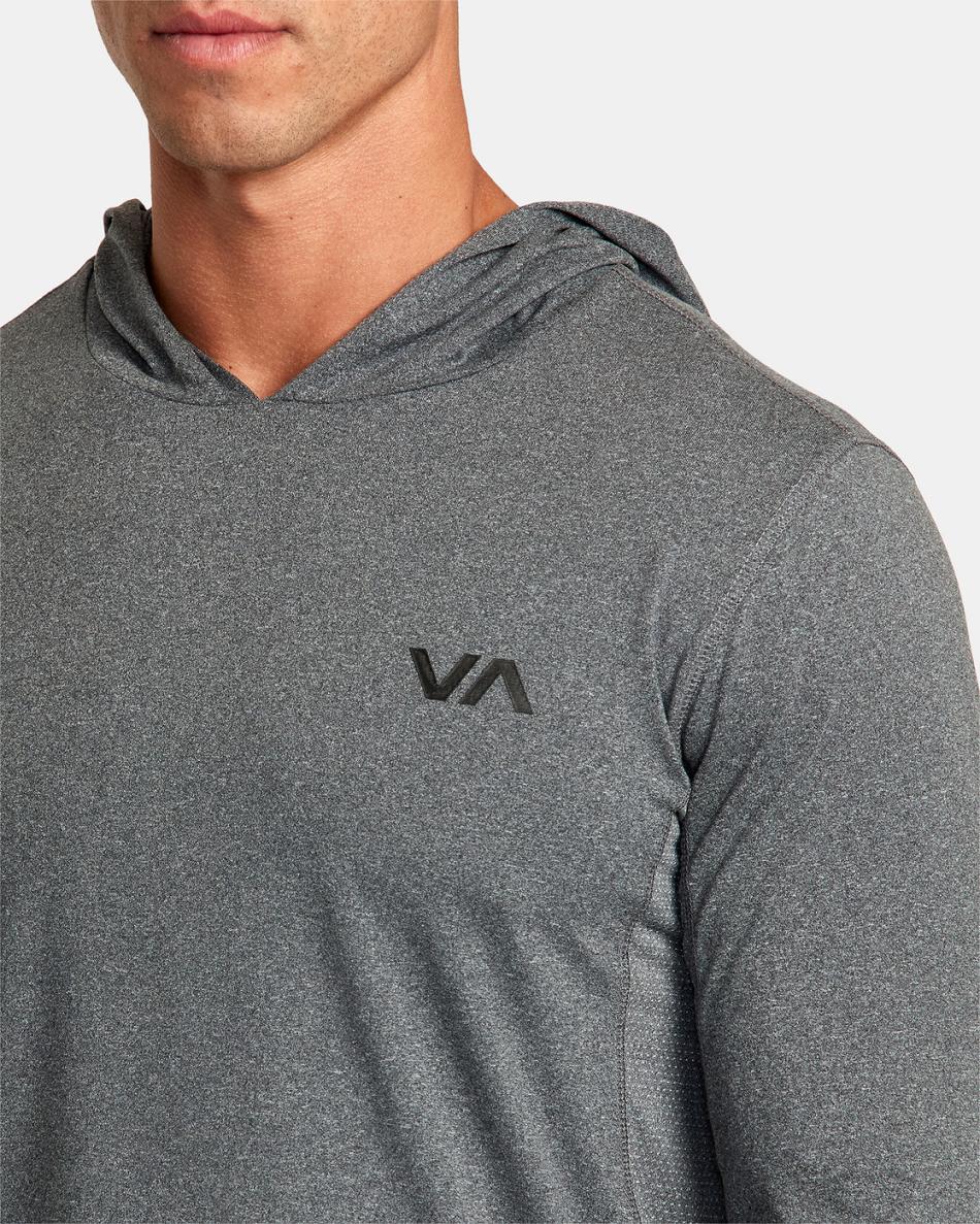 Sudadera Con Capucha Rvca Deporte Vent Technical Encapuchado Hombre Charcoal Heather | QCOUV24904