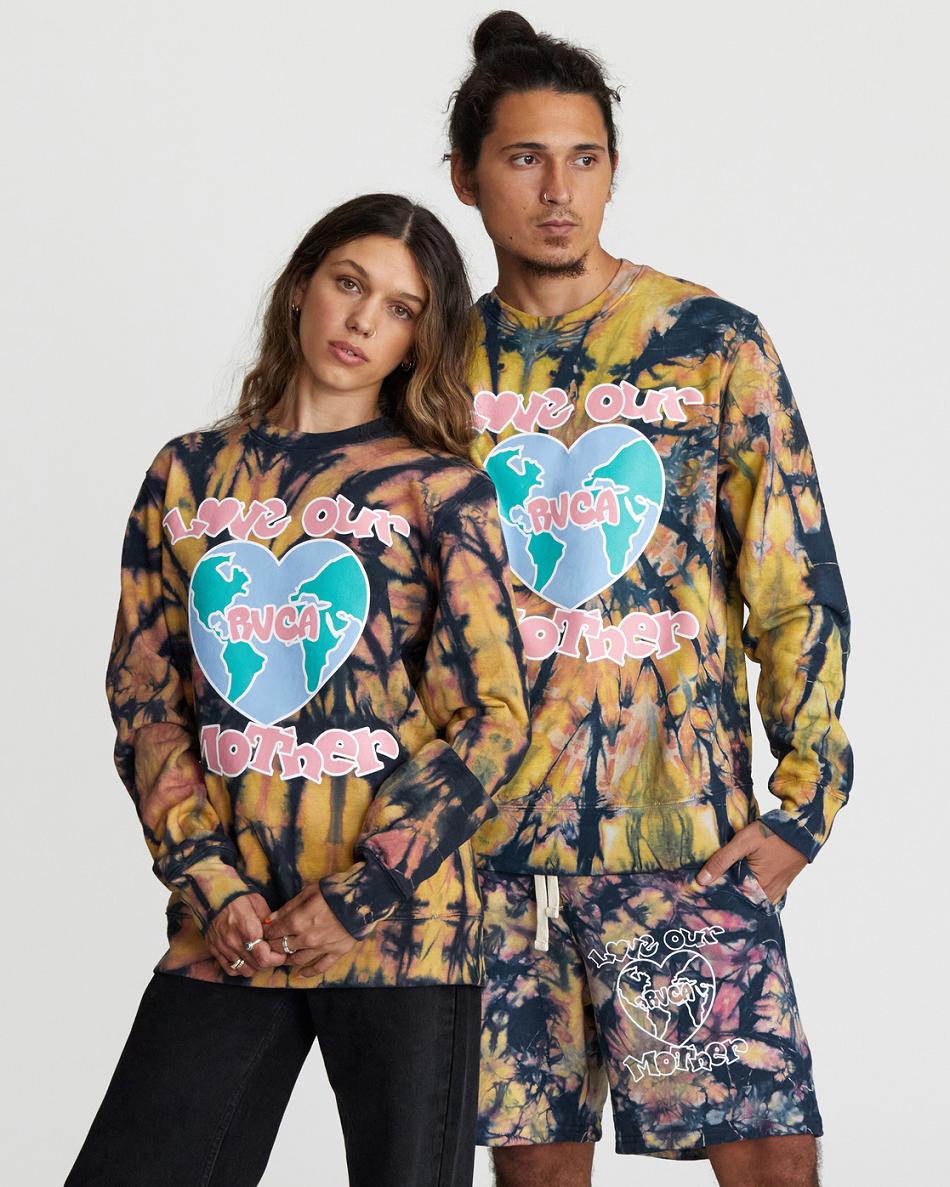 Sudadera Con Capucha Rvca Freaktopia Love Your Mother Hombre Tie Dye | SCOVO98663