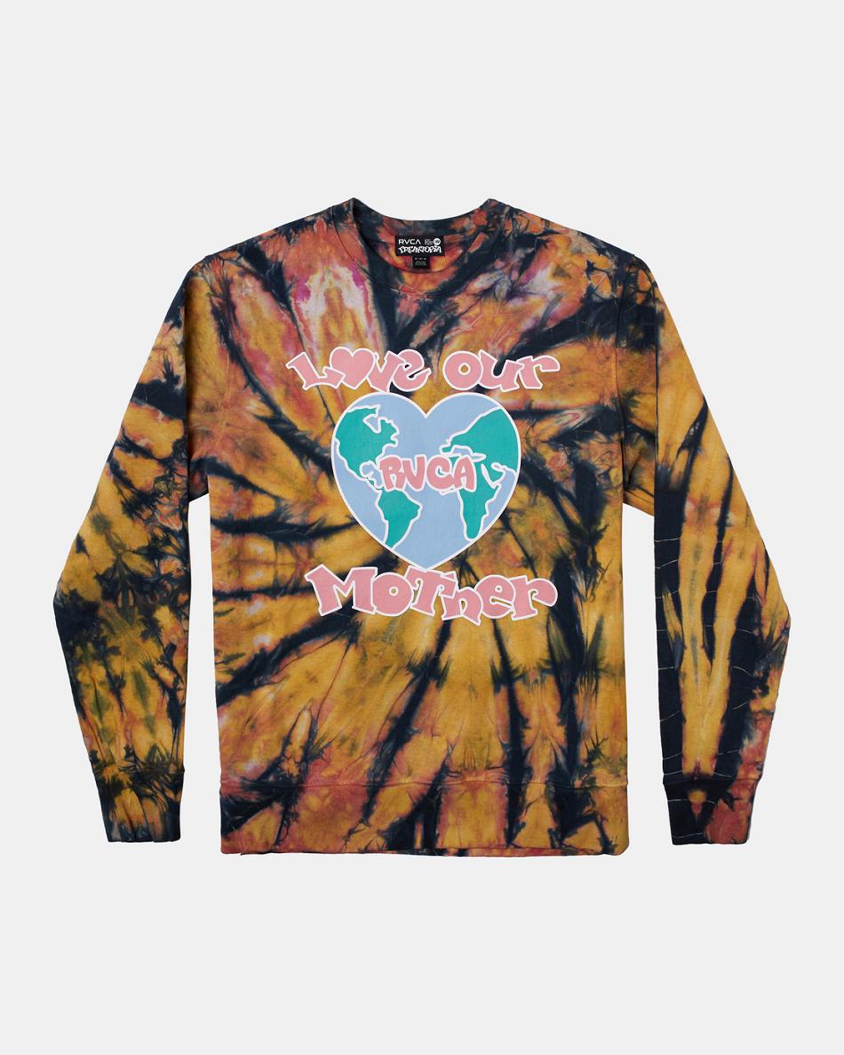 Sudadera Con Capucha Rvca Freaktopia Love Your Mother Hombre Tie Dye | SCOVO98663