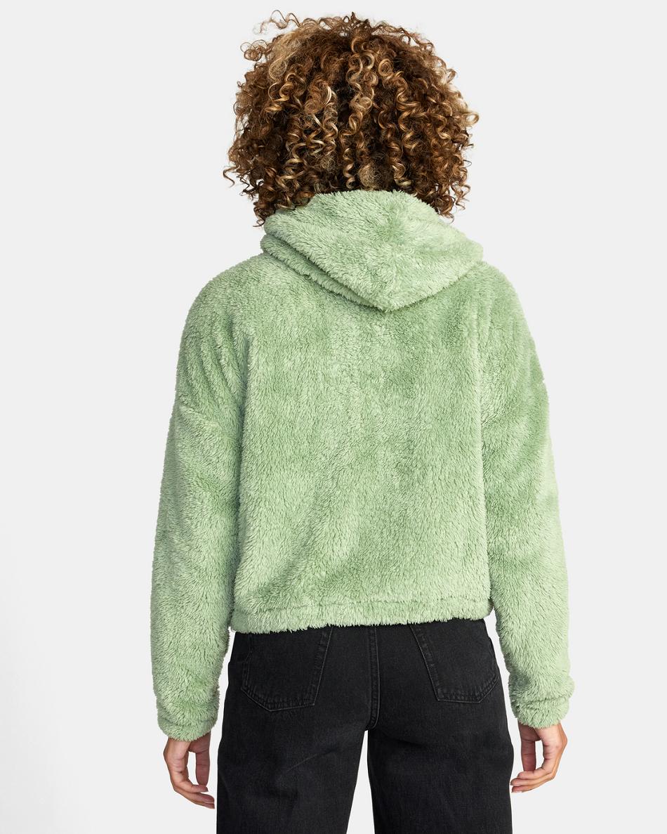 Sudadera Con Capucha Rvca Fuzzy Zip-Up Fleece Mujer Basil | LCOSX86761