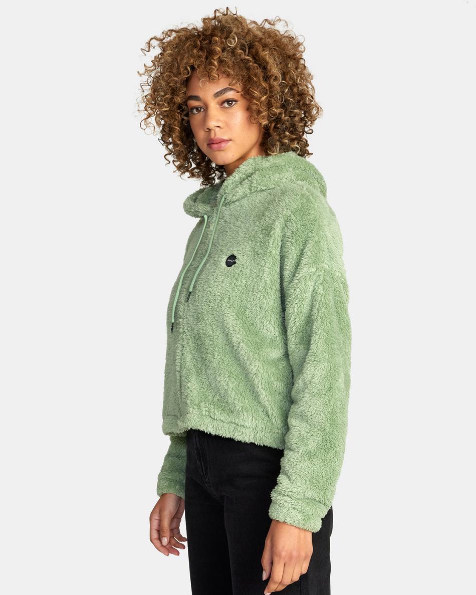 Sudadera Con Capucha Rvca Fuzzy Zip-Up Fleece Mujer Basil | LCOSX86761