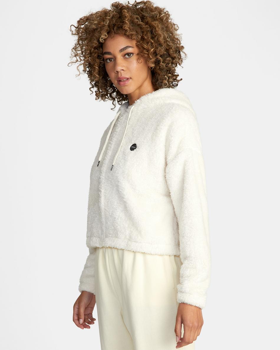 Sudadera Con Capucha Rvca Fuzzy Zip-Up Fleece Mujer Cloud | PCOQX20916